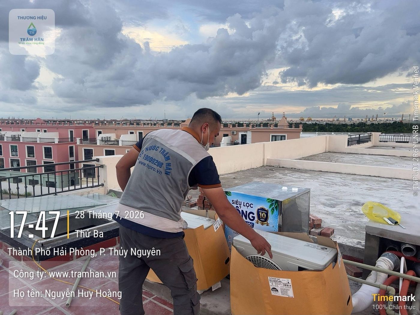 Thi công lọc tổng trên sân thượng biệt thự – Thủy Nguyên