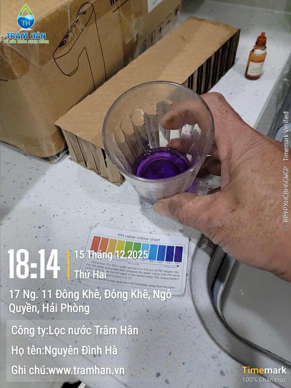Thử pH nước sau lắp đặt – Đông Khê, Ngô Quyền
